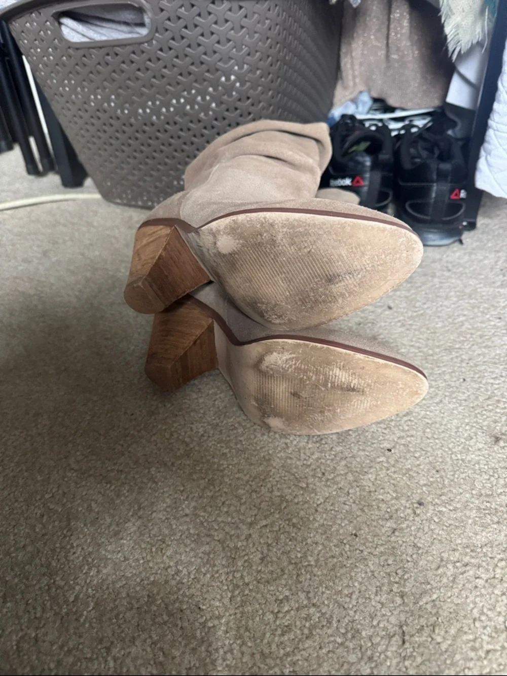Chinese Laundry Slouchy Mid-Calf Heeled Boots in Taupe - Picture 6 of 6
